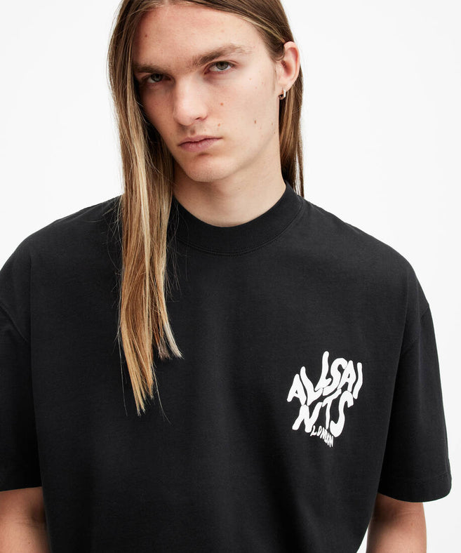 אולסיינטס - אוברסייז שרוול קצר ORLANDO washed Black M022PA