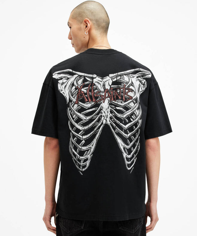 אולסיינטס - אוברסייז שרוול קצר Washed Black  M040 שחור