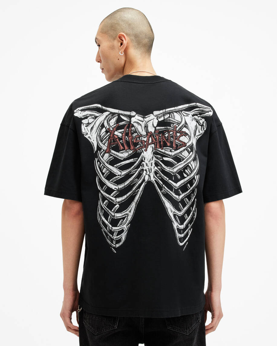 אולסיינטס - אוברסייז שרוול קצר Washed Black  M040 שחור