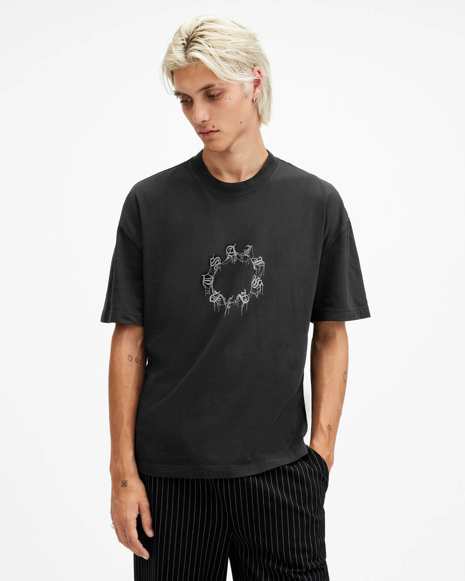 אולסיינטס - אוברסייז שרוול קצר Washed Black  M054PB