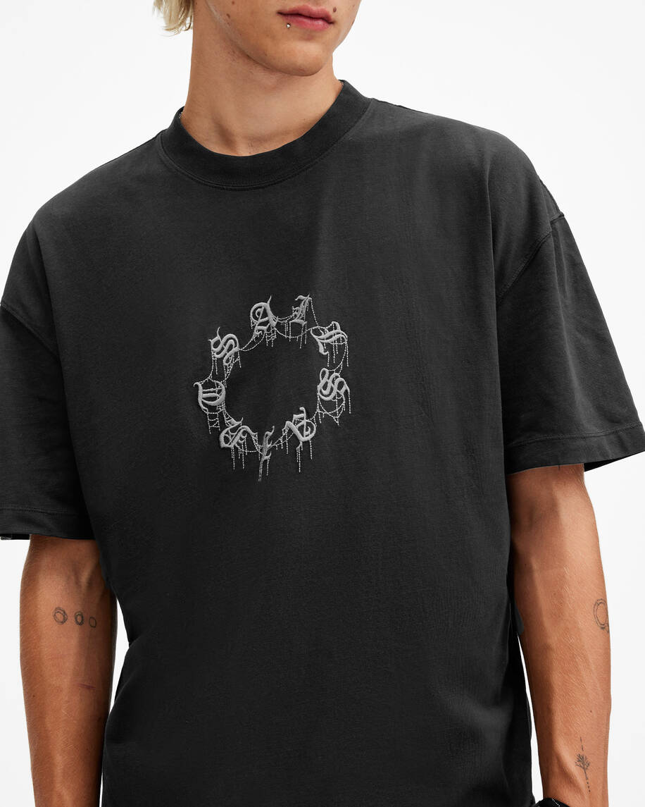 אולסיינטס - אוברסייז שרוול קצר Washed Black  M054PB