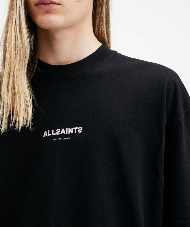 אולסיינטס - אוברסייז שרוול קצר JET BLACK  M074PB שחור