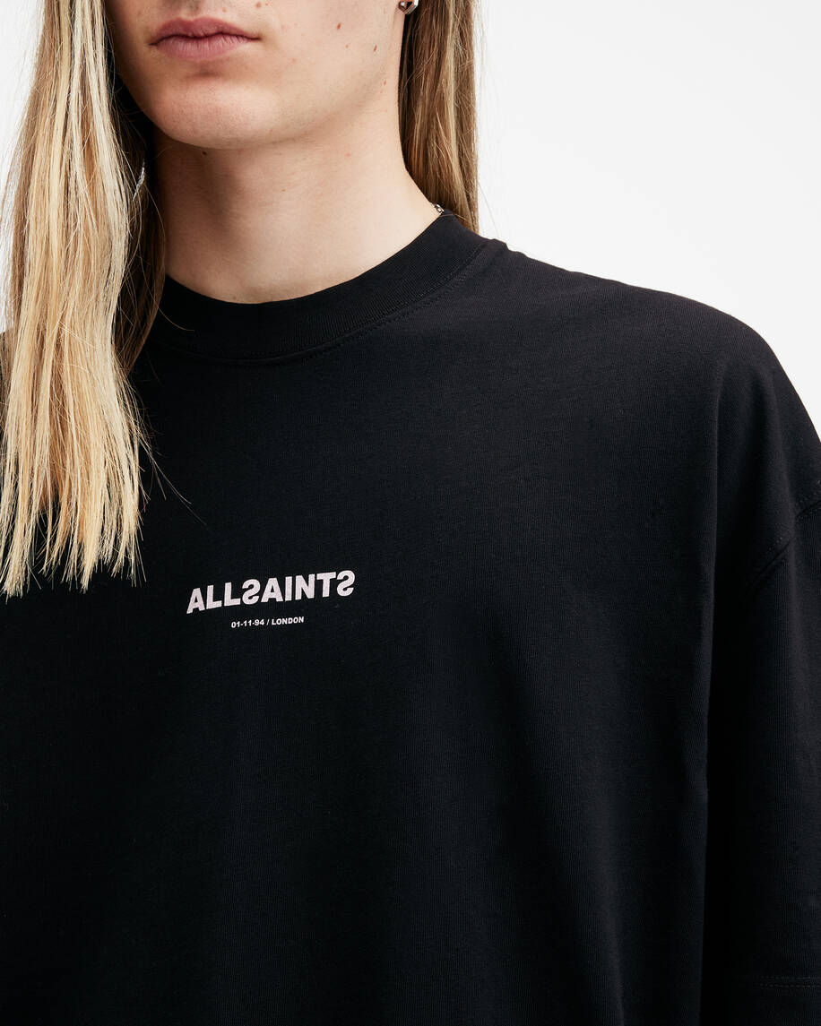 אולסיינטס - אוברסייז שרוול קצר JET BLACK  M074PB שחור