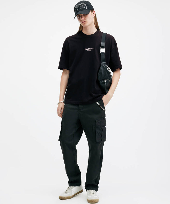 אולסיינטס - אוברסייז שרוול קצר JET BLACK  M074PB שחור