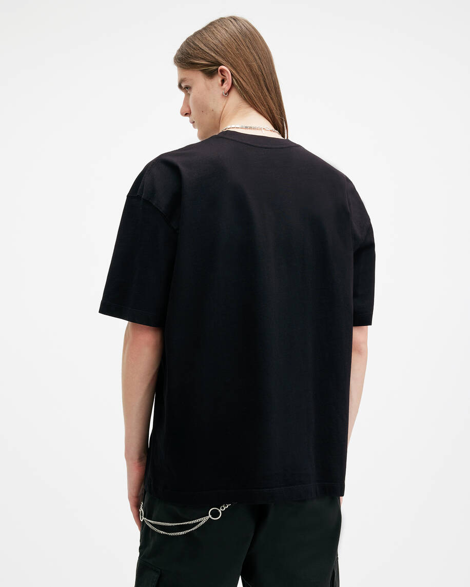 אולסיינטס - אוברסייז שרוול קצר JET BLACK  M074PB שחור