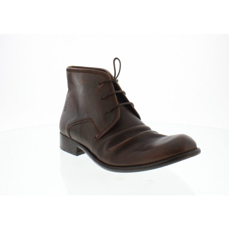 פליי לונדון - מגפון מעור - WATT WASHED DK.BROWN