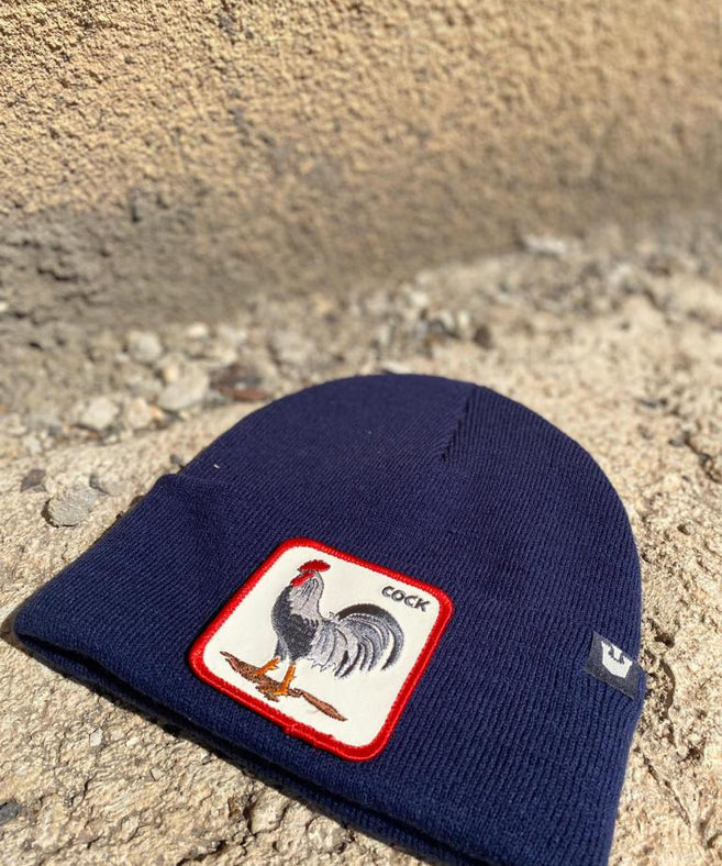 גורין ברוס- כובע צמר/גרב - COCK בצבע כחול