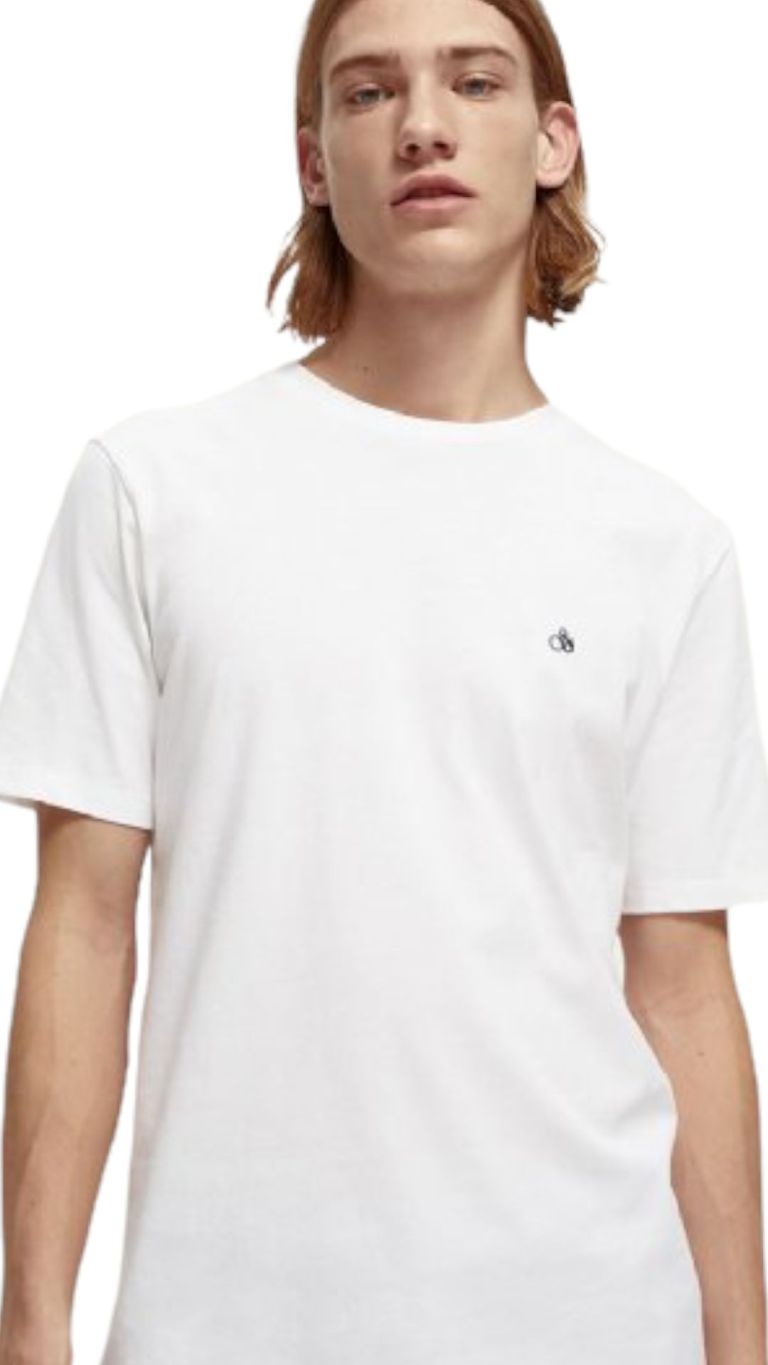 סקוץ’ אנד סודה - בייסיק שרוול קצר בצבע לבן 165319 0006