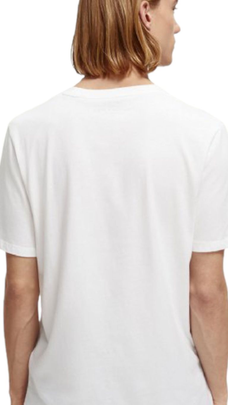 סקוץ’ אנד סודה - בייסיק שרוול קצר בצבע לבן 165319 0006