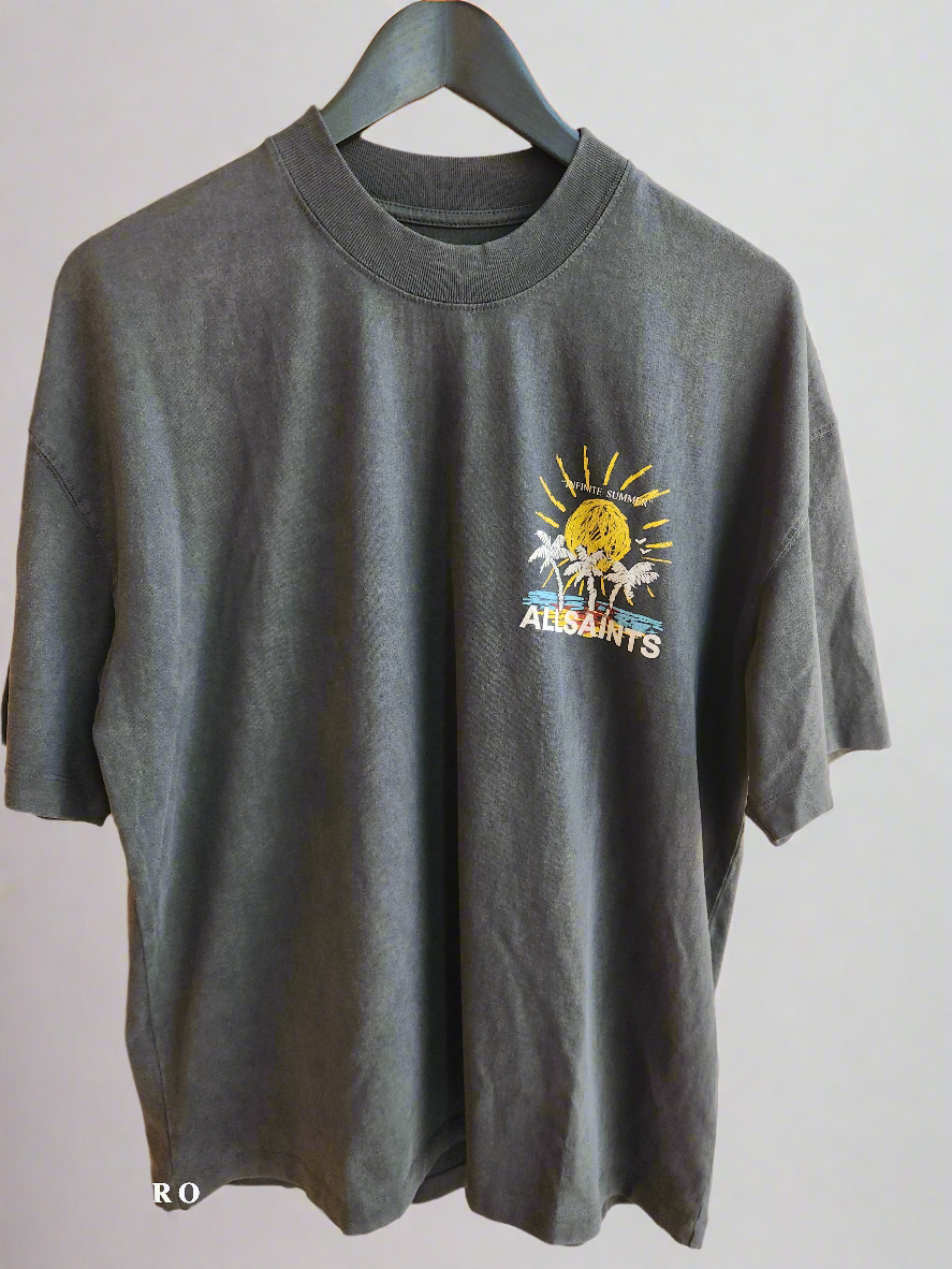 אולסיינטס - חולצה טי שרוול קצר בצבע אפור דהוי M061C