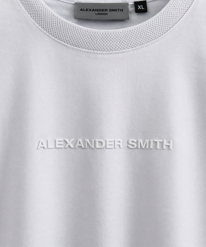 ALEXANDER SMITH - חולצה טי  AS252MT01-100 מבד מרצרייז