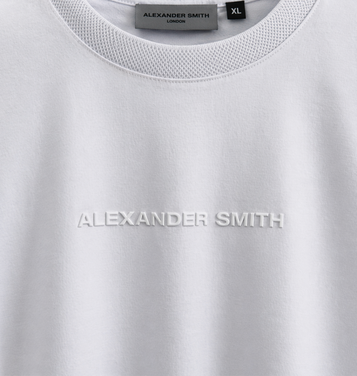 ALEXANDER SMITH - חולצה טי  AS252MT01-100 מבד מרצרייז