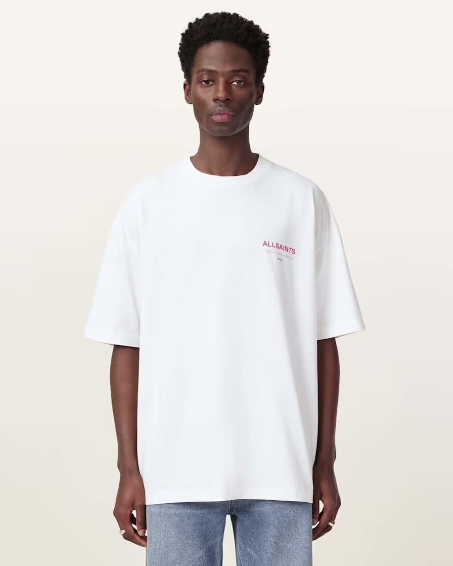 אולסיינטס - אוברסייז שרוול קצר M071PB  Ashen Whife/Pink