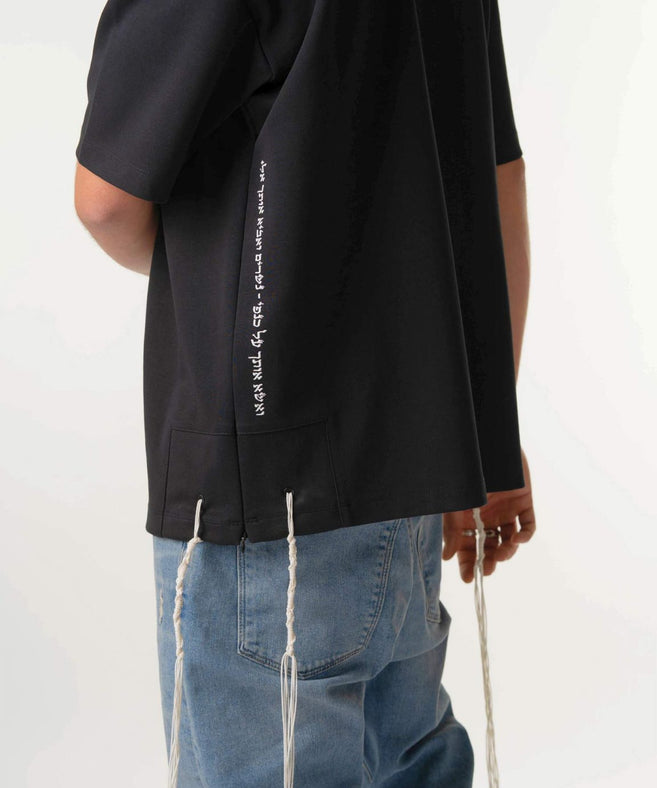 ,613, - חולצה ציצית מבד מרצרייז 613 שחור Wings of Vision