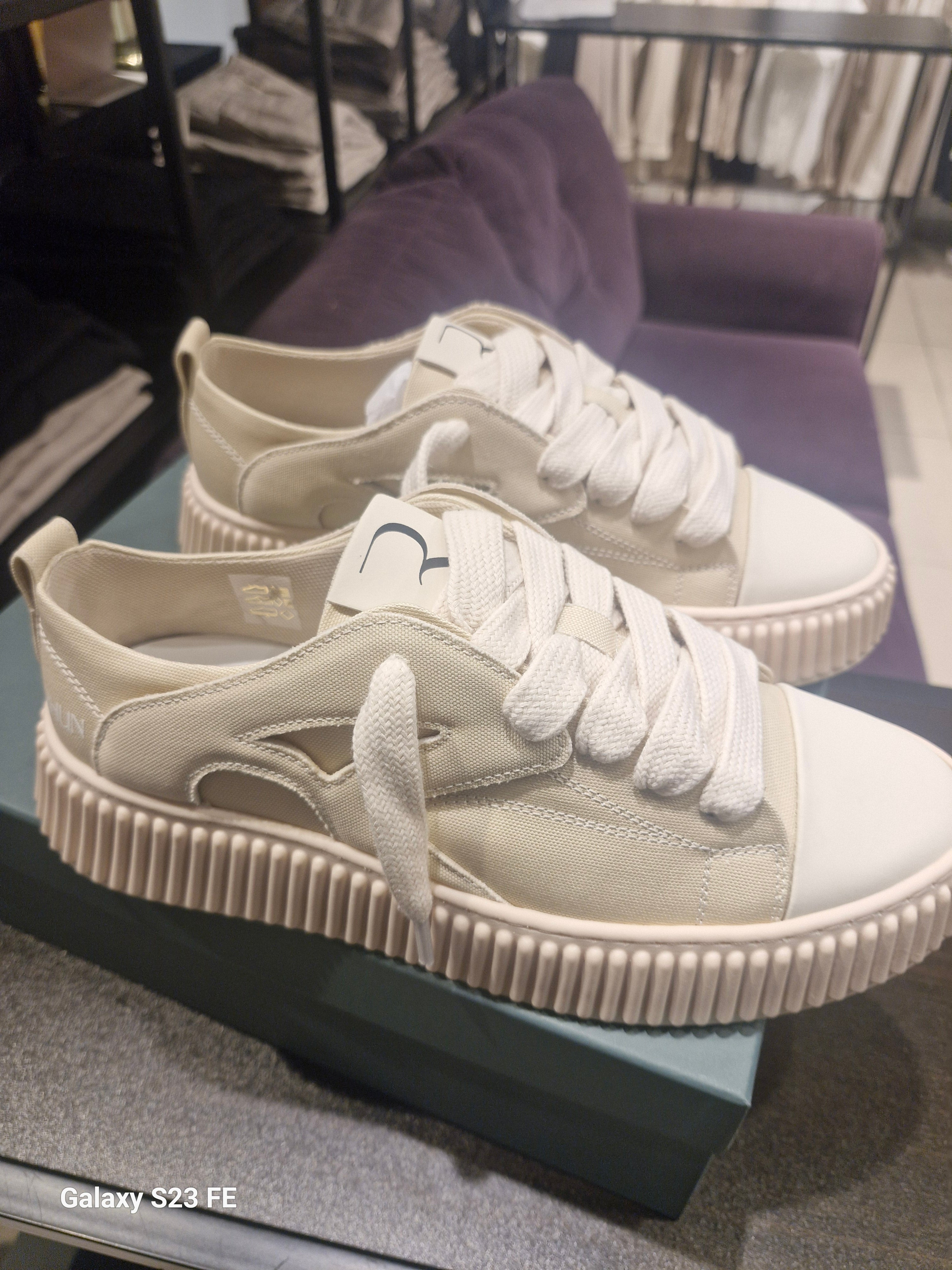 RHUN - סניקרס מבד SKATE 2020 Beige Canvas