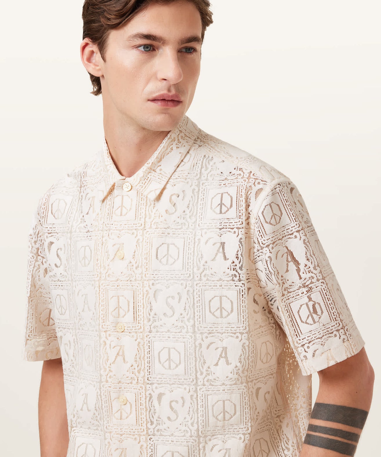 אולסיינטס - מכופתרת פשתן NETLEY M028SD Jetstream White