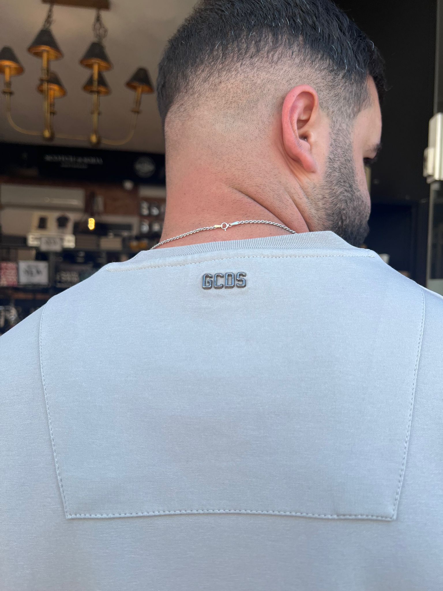 GCDS - חולצה טי אוברסייז בד מרצרייז GC252MT01t-025 אפור