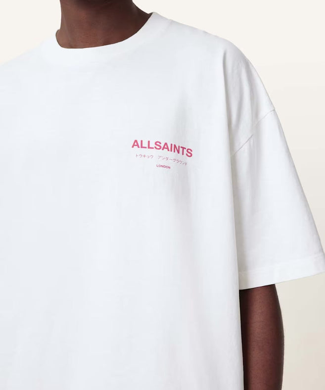 אולסיינטס - אוברסייז שרוול קצר M071PB  Ashen Whife/Pink