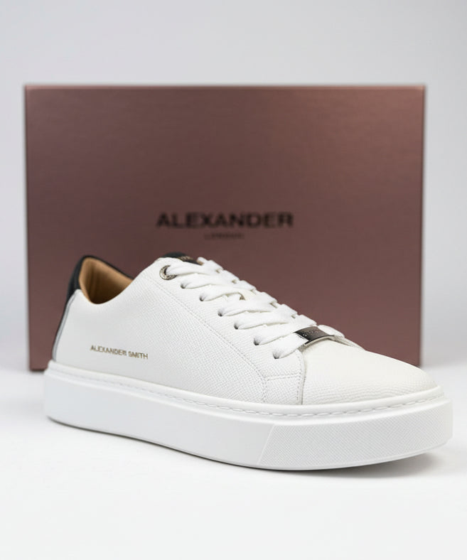 ALEXANDER SMITH - סניקרס עור LONDON MAN LDM 9066 WHITE BLACK