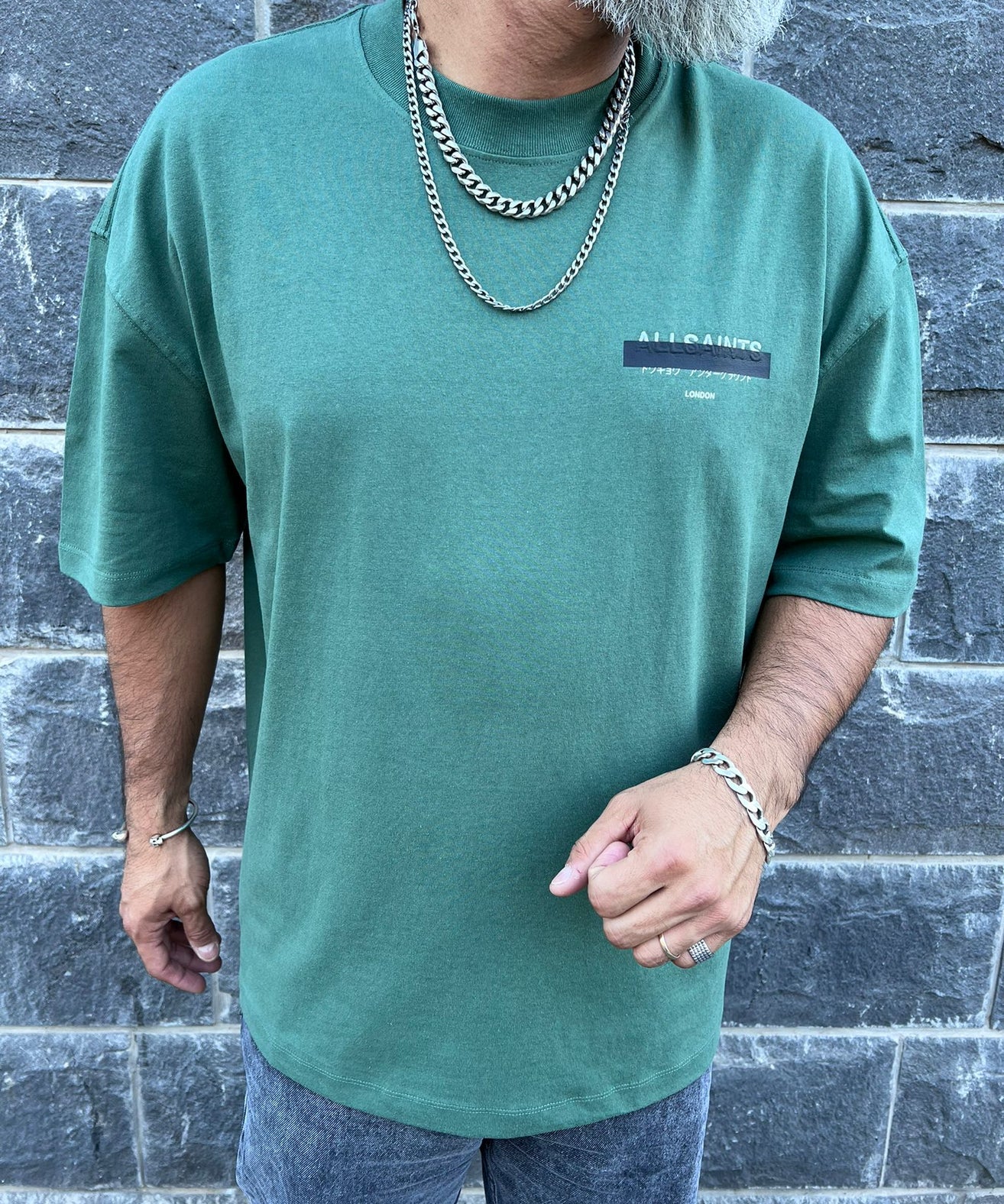 אולסיינטס - אוברסייז שרוול קצר Milo Green M002PC