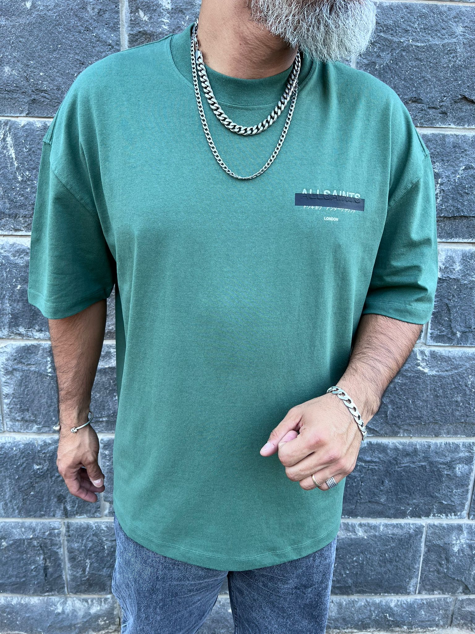 אולסיינטס - אוברסייז שרוול קצר Milo Green M002PC