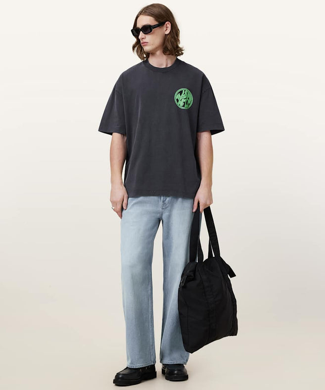 אולסיינטס - אוברסייז שרוול קצר M041PC Washed Black