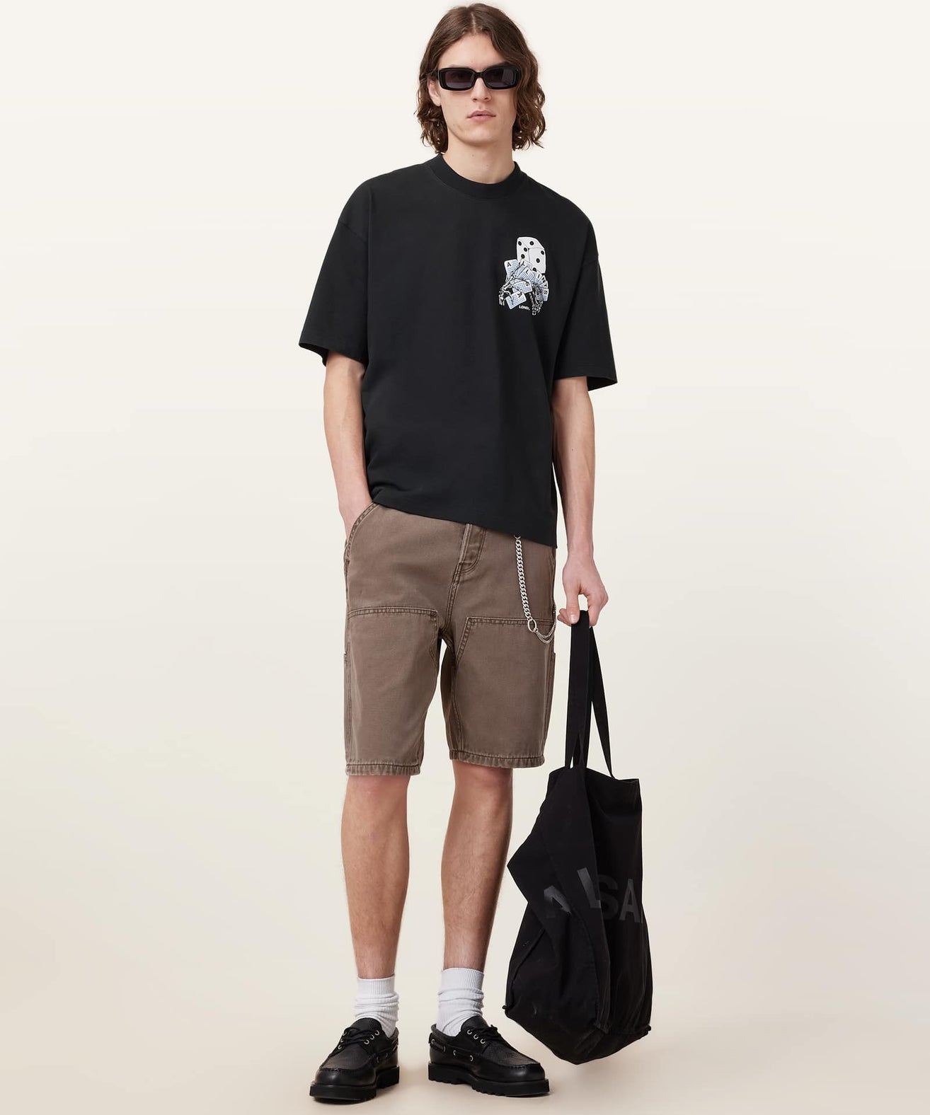 אולסיינטס - אוברסייז שרוול קצר M035PC Washed Black