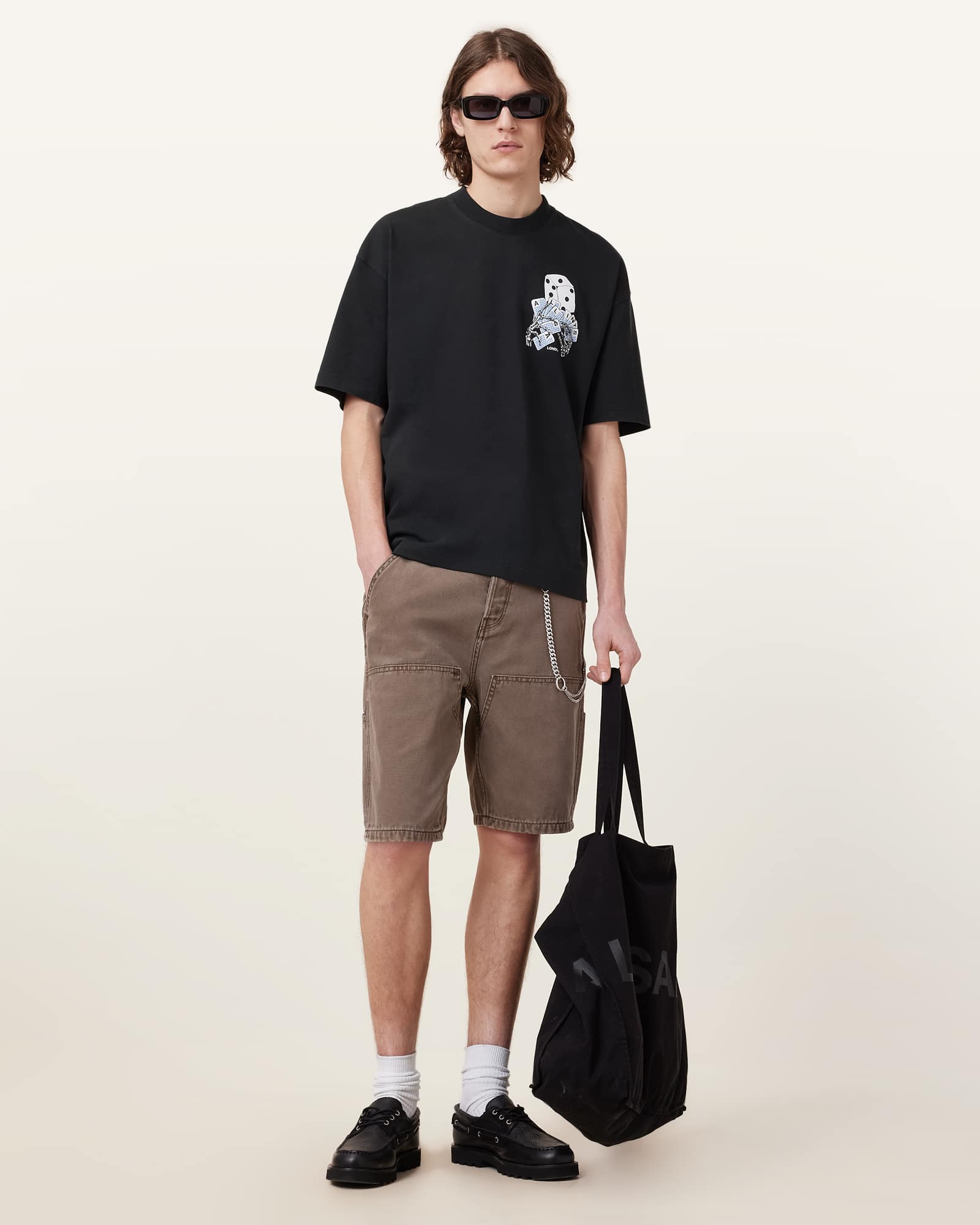 אולסיינטס - אוברסייז שרוול קצר M035PC Washed Black