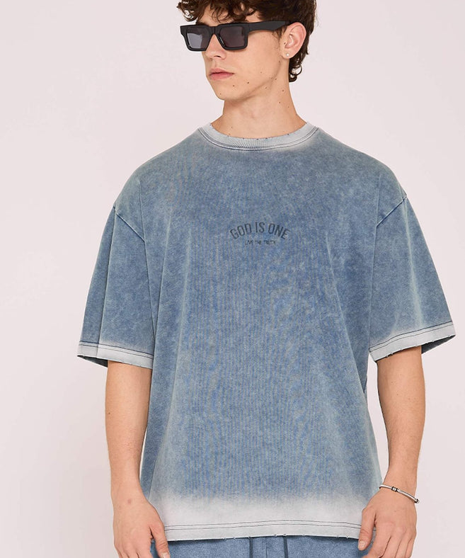 קרייזר - טי שירט באפקט דהוי אוברסייז Wash Tee27-102