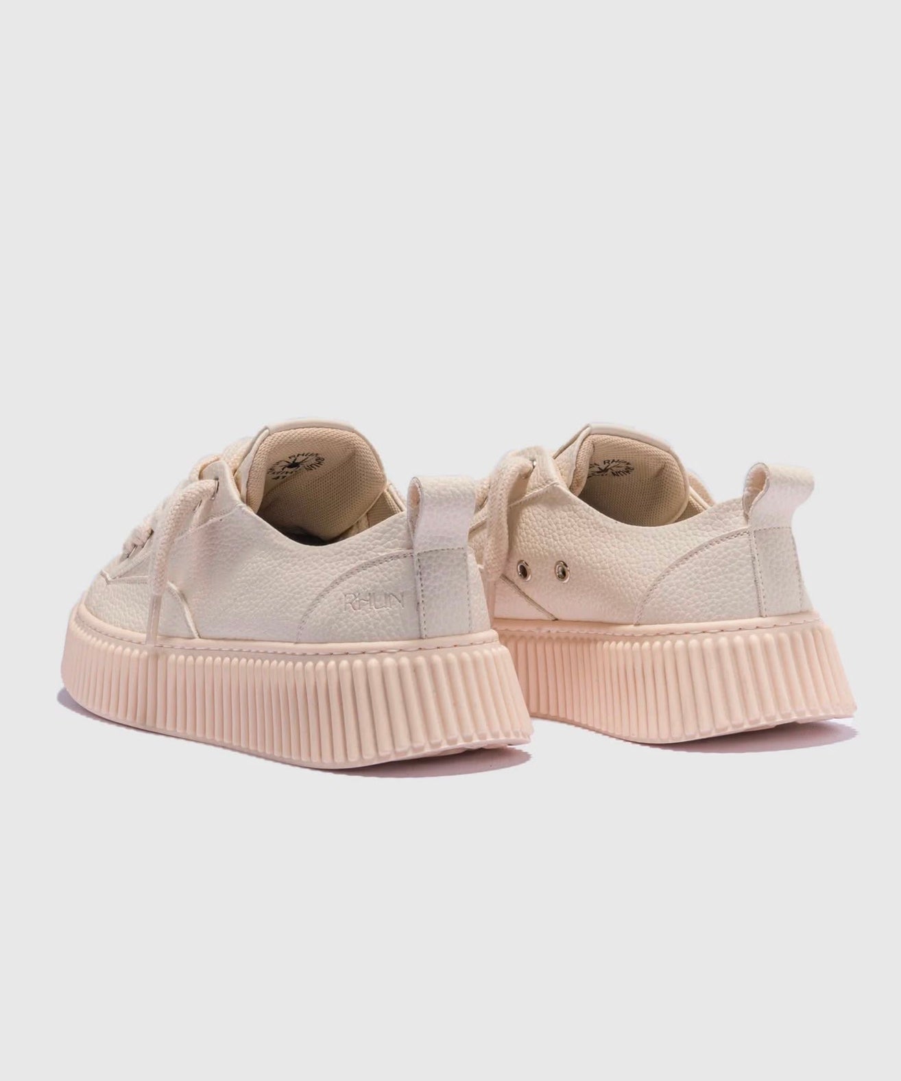 RHUN - סניקרס מעור Treble 2019 Beige Grain Leather