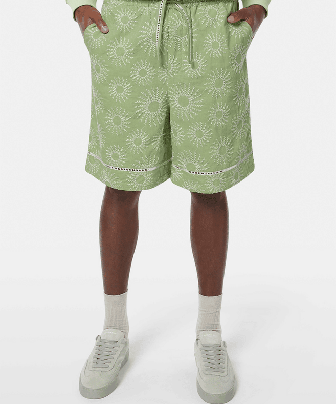 סקוץ’ אנד סודה – מכנס ברמודה פשתן רקמה ירוק בהיר