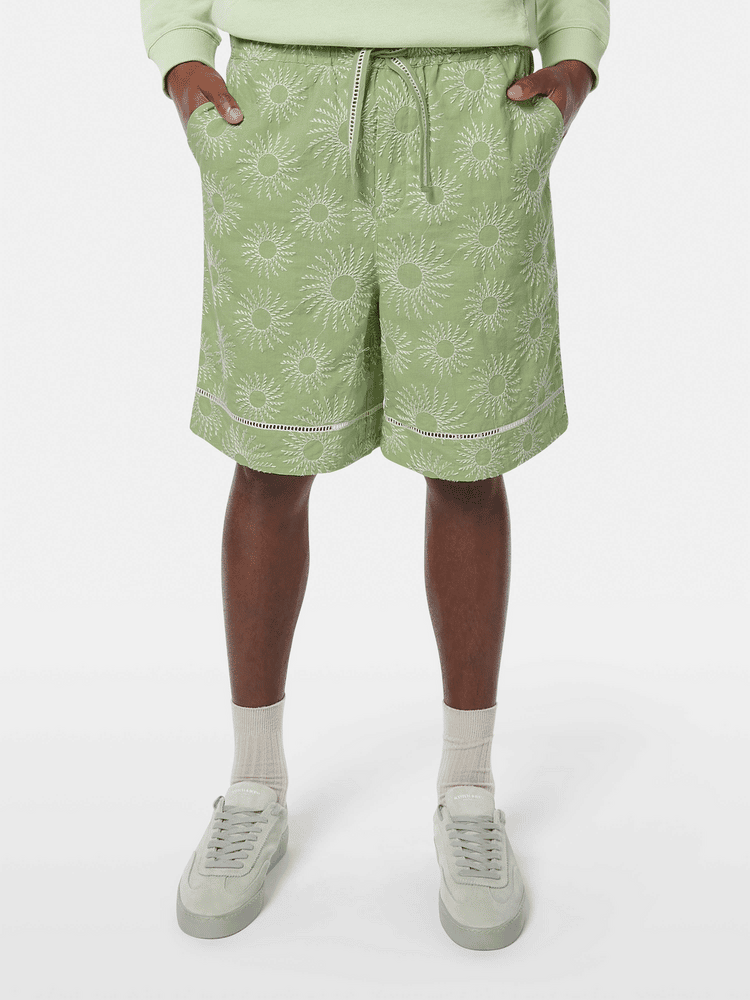 סקוץ’ אנד סודה – מכנס ברמודה פשתן רקמה ירוק בהיר