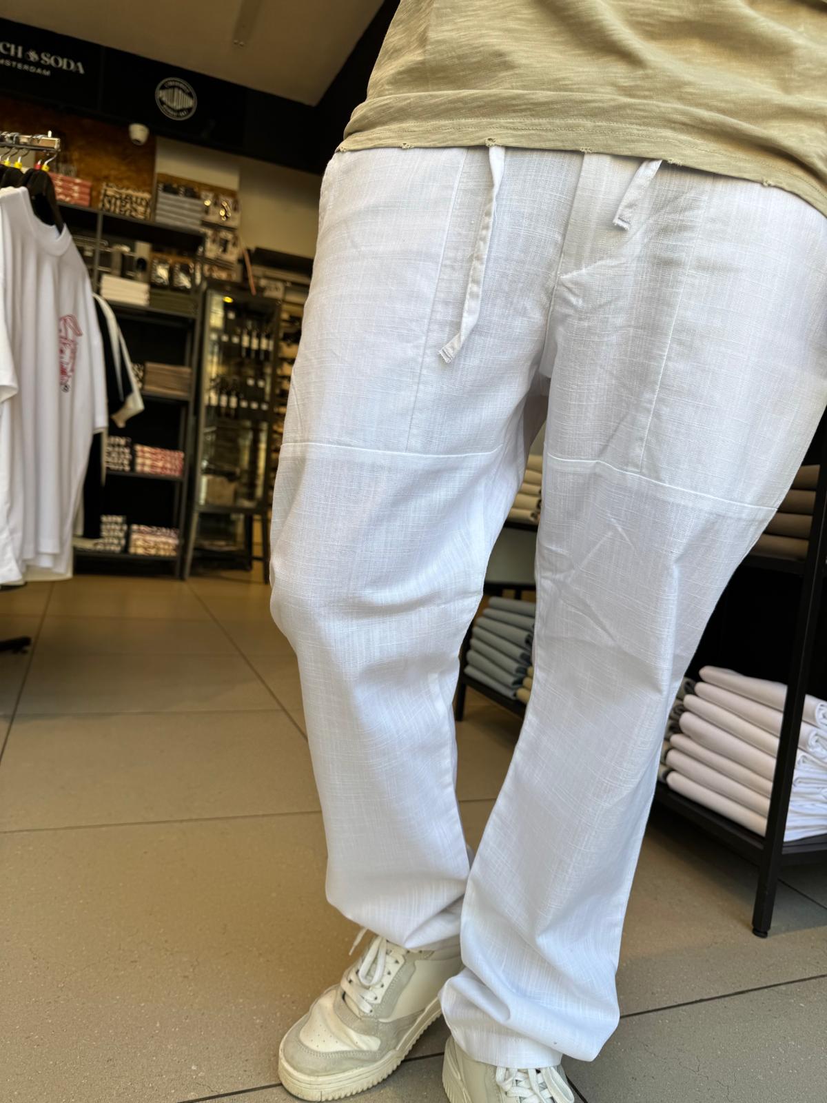 קרייזר - מכנס פשתן 25S20 OHAD WHITE-STRAIGHT