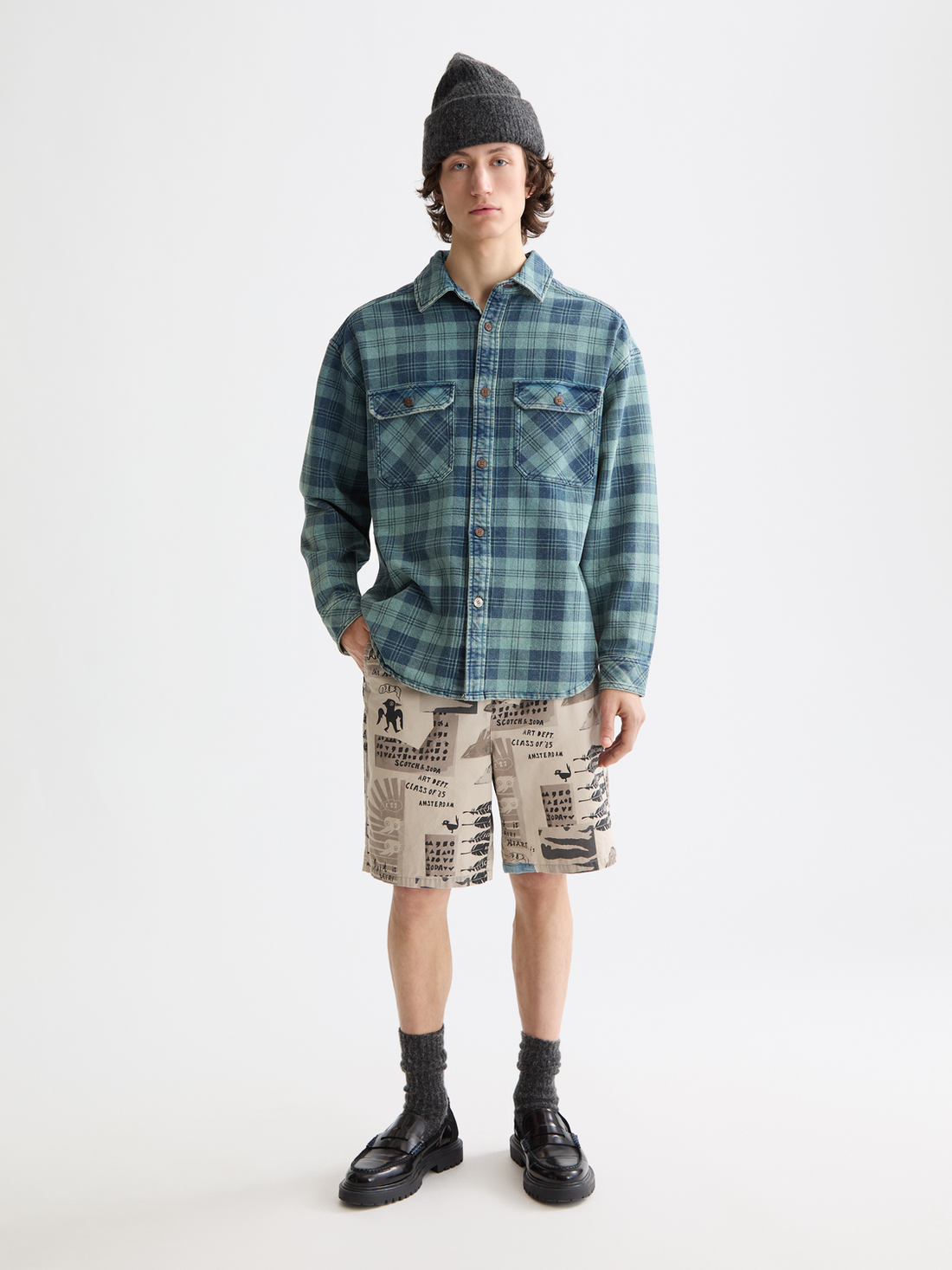 סקוץ' אנד סודה - חולצת ג'ינס משובצת 180860 410 FA25