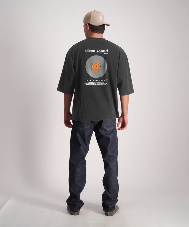THIRTY DEGREES - 30FW26-22  3/4 טי אוברסייז Clean Soun Tee New