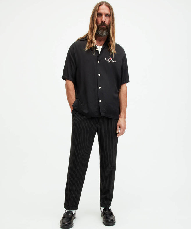 אולסיינטס - מכנסיים ארוכים פסים - ספורט אלגנט בצבע שחור