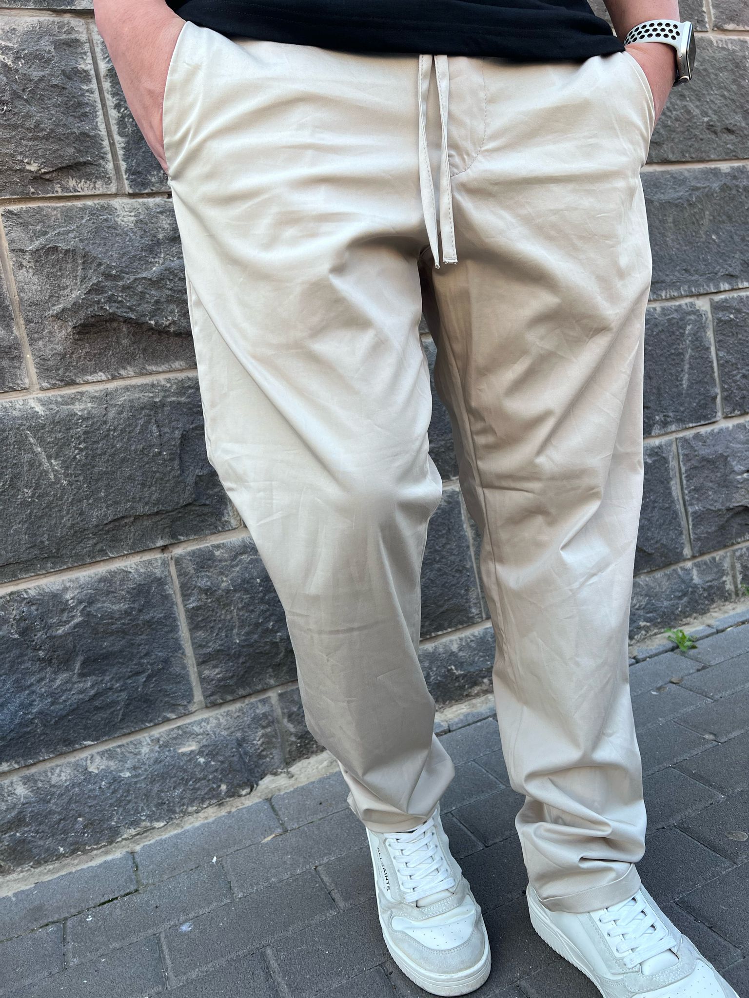 קרייזר - מכנסיים אוברסייז EMMA 25S02 ,BEIGE STRAIGHT