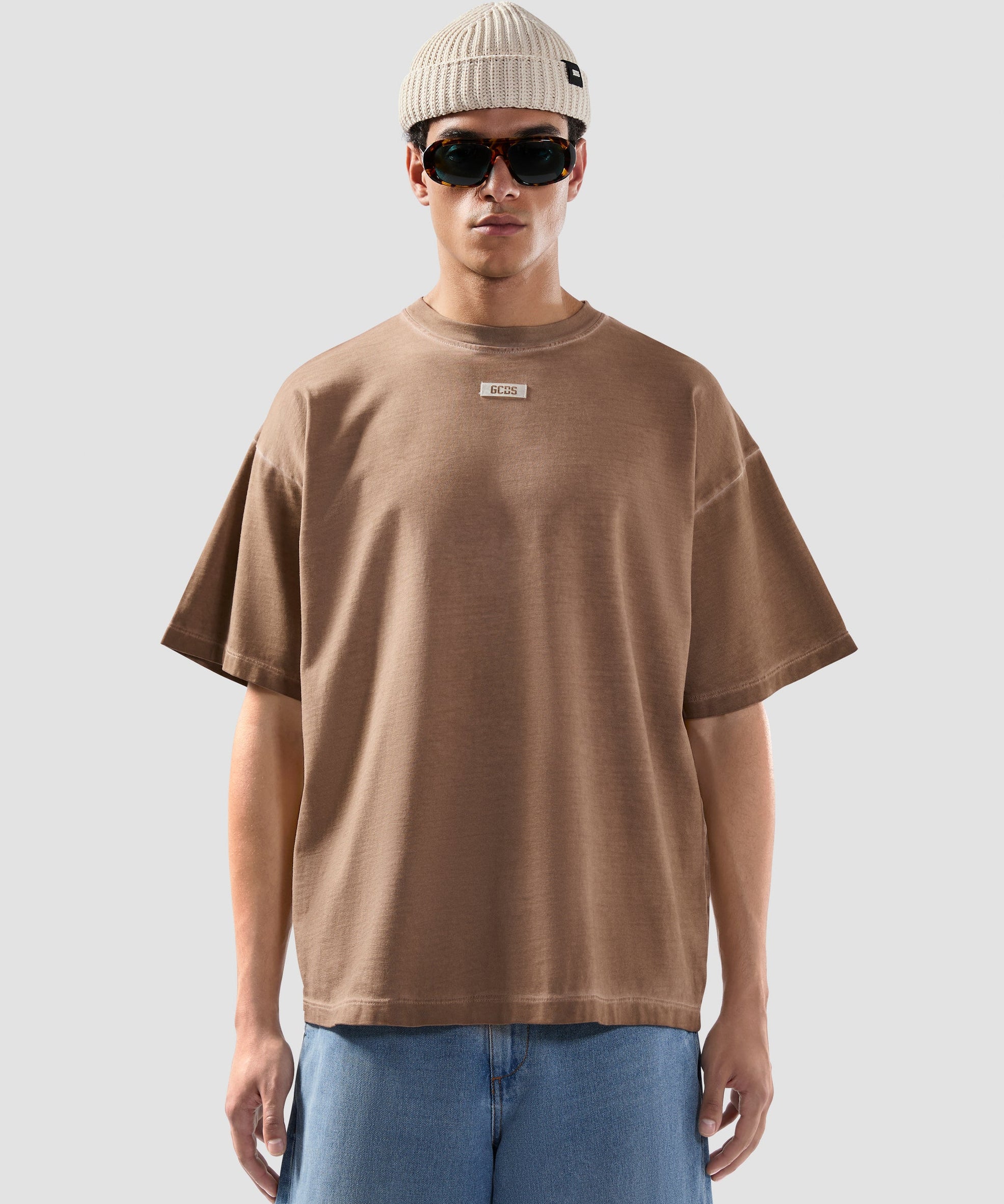 GCDS - חולצה טי אוברסייז PATCH LOGO SOLARIZED B2SM2313JF1