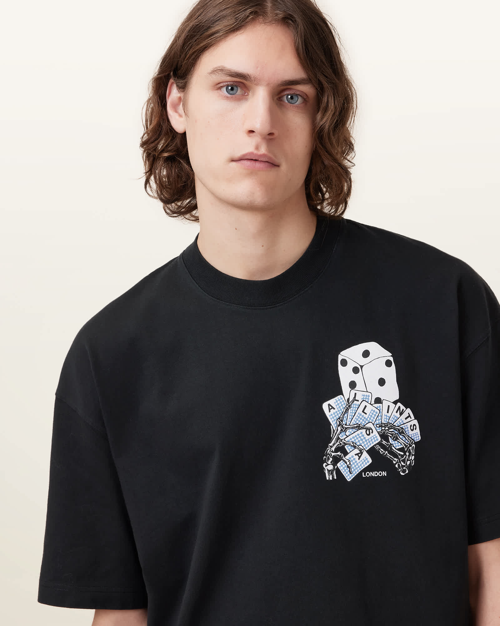 אולסיינטס - אוברסייז שרוול קצר M035PC Washed Black