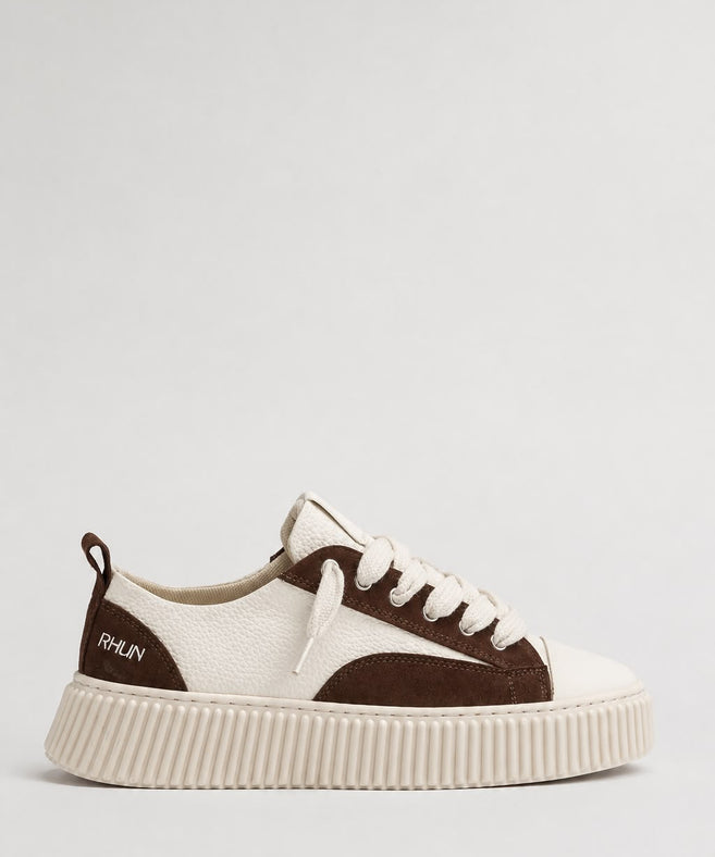 RHUN - סניקרס Treble 2027 Beige Grain Leather Brown Suede