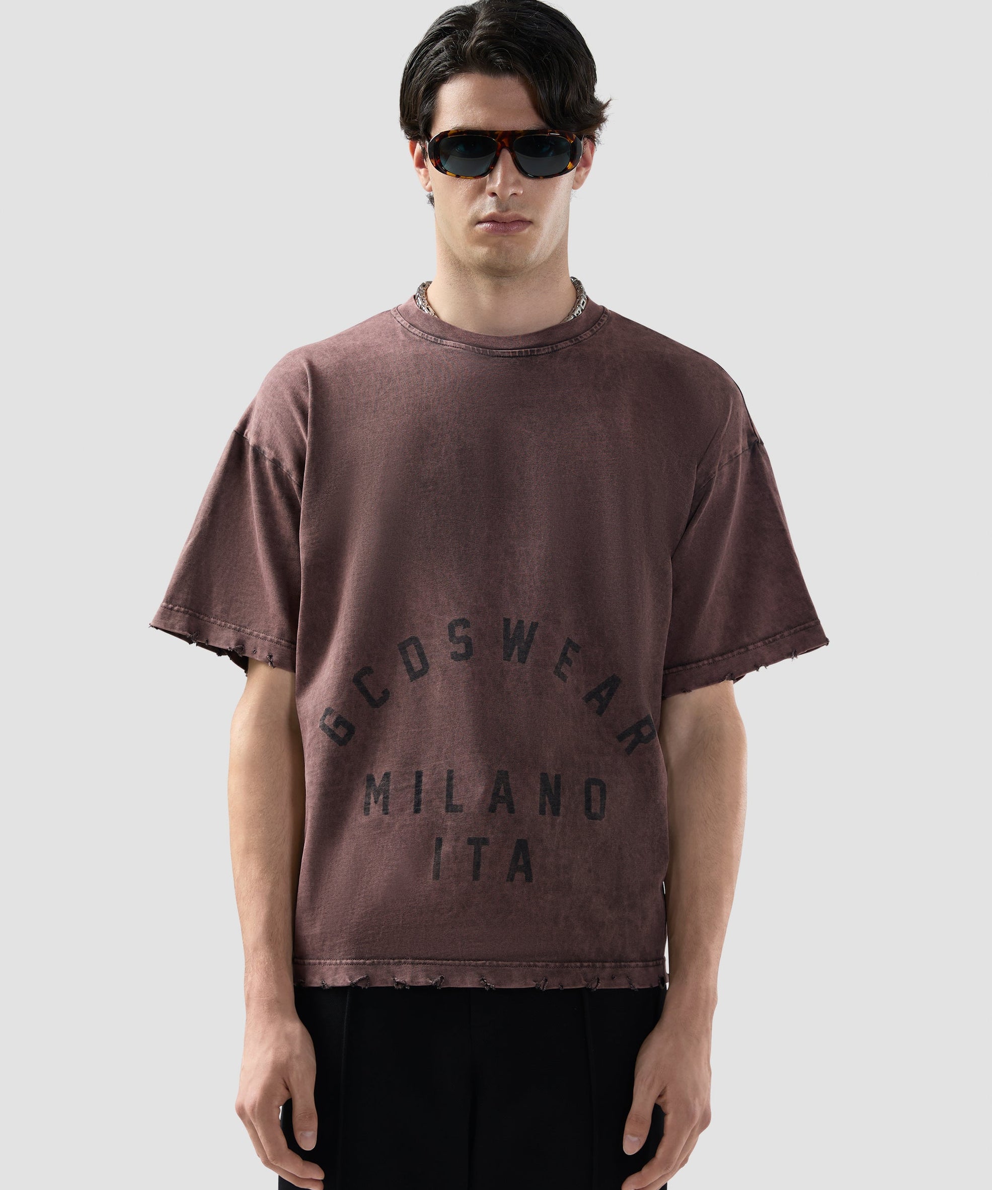 GCDS - חולצה טי אוברסייז FADED B2CM2312JF1