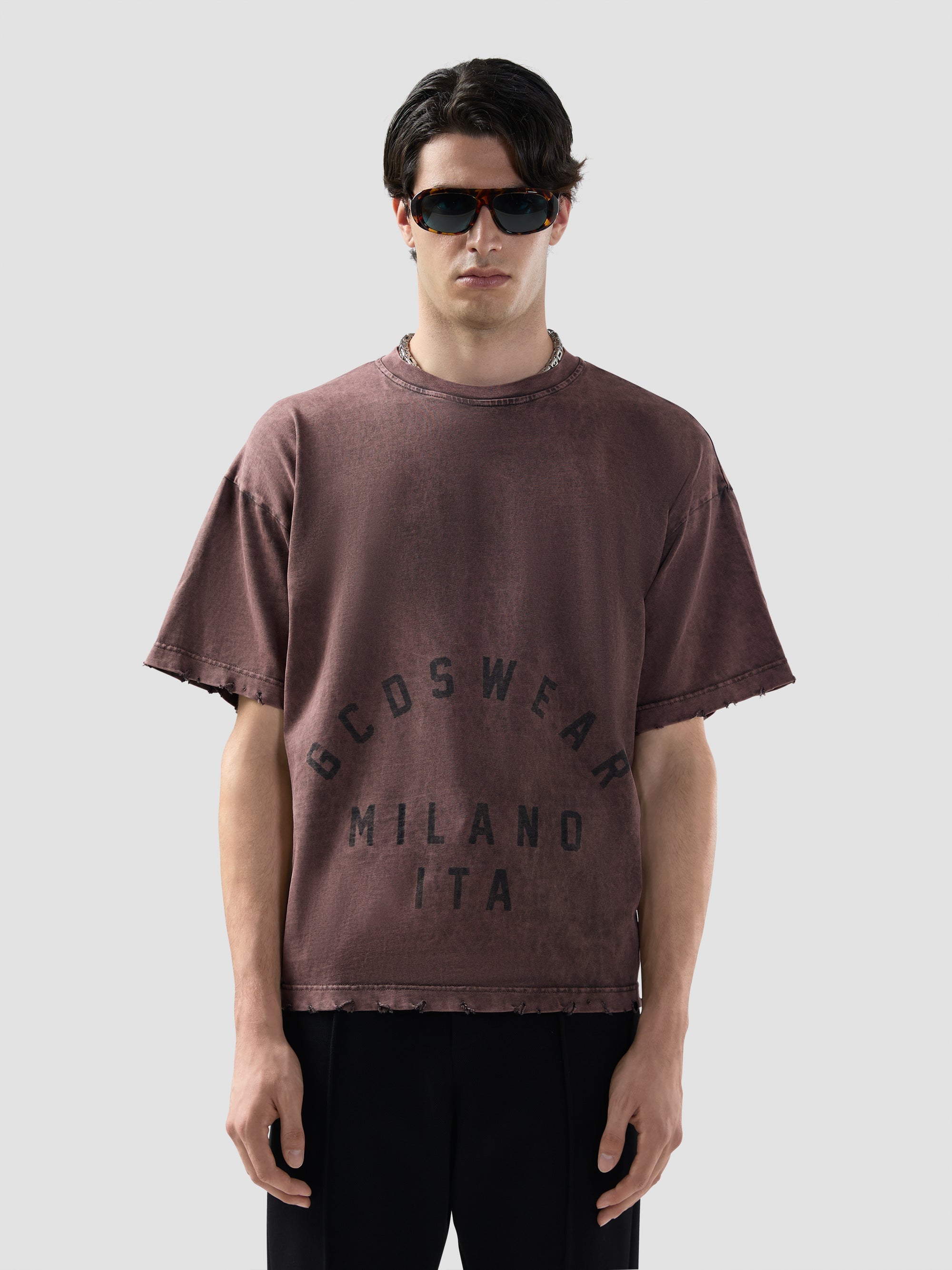 GCDS - חולצה טי אוברסייז FADED B2CM2312JF1