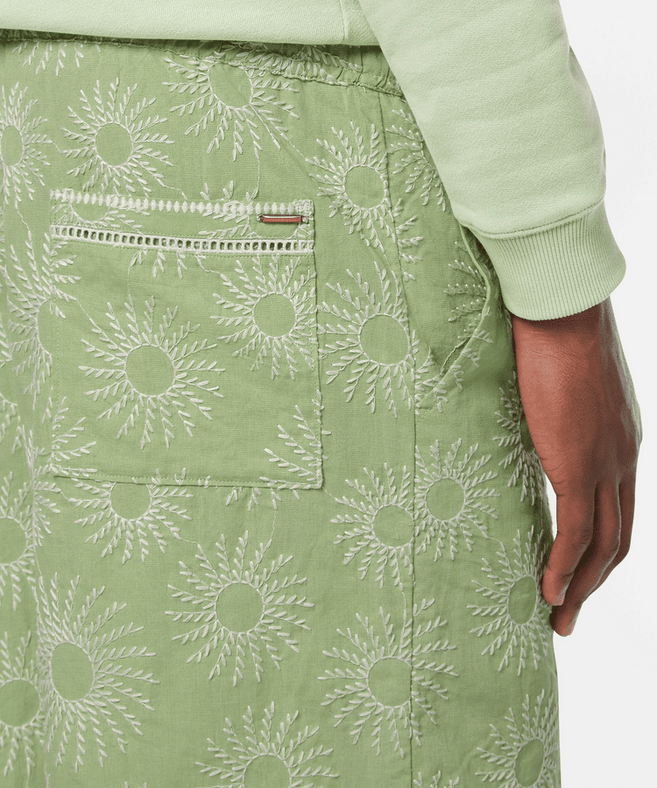 סקוץ’ אנד סודה – מכנס ברמודה פשתן רקמה ירוק בהיר