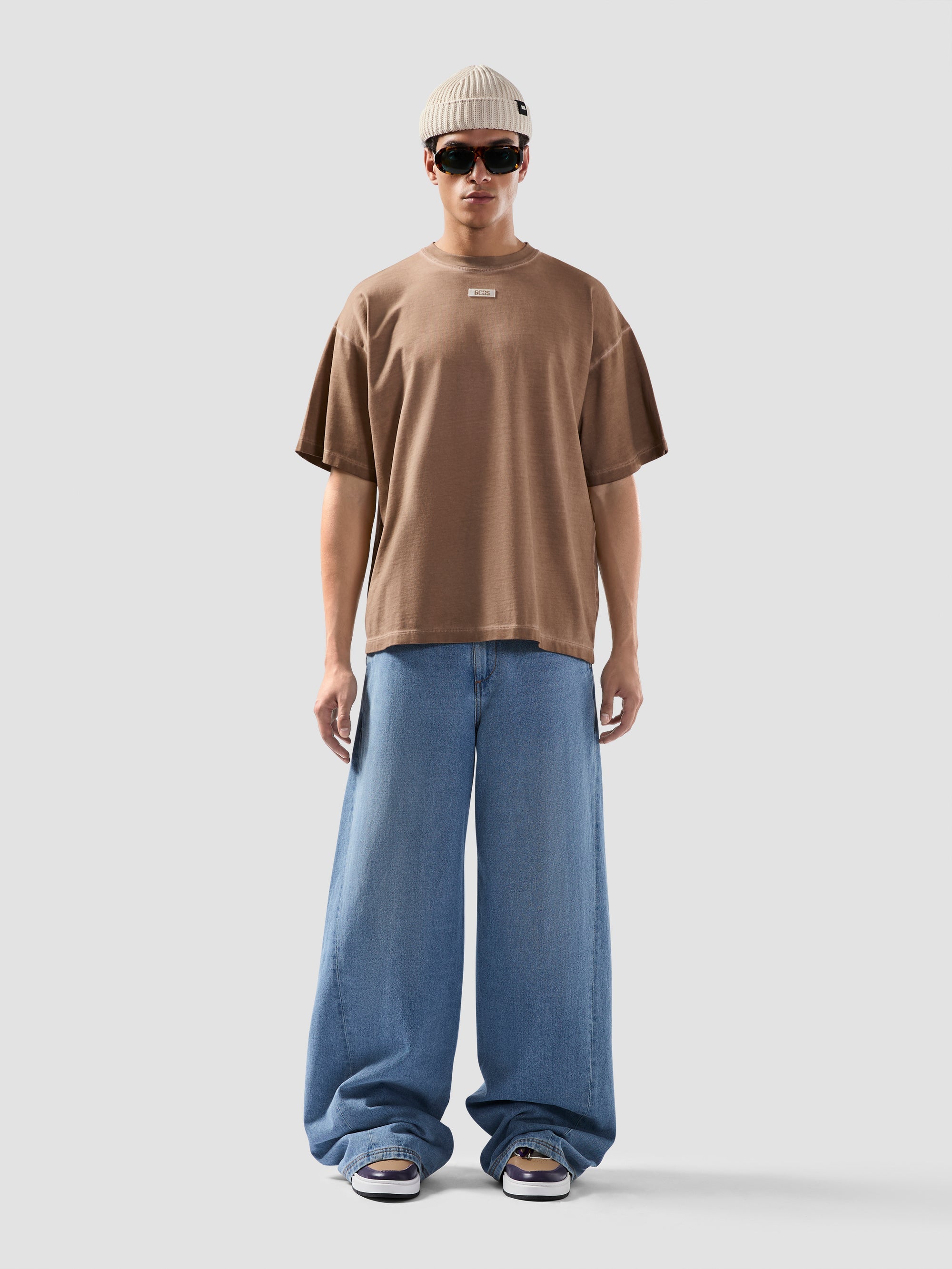 GCDS - חולצה טי אוברסייז PATCH LOGO SOLARIZED B2SM2313JF1