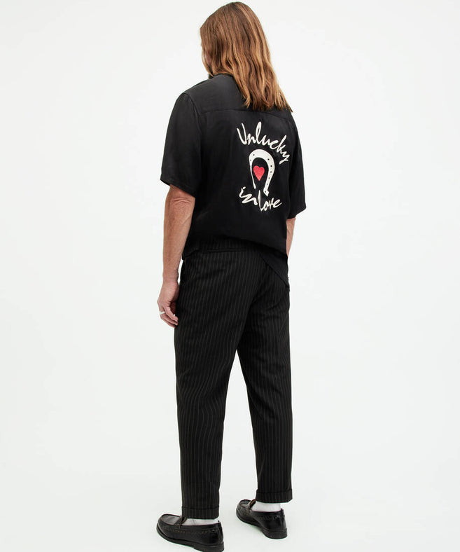 אולסיינטס - מכנסיים ארוכים פסים - ספורט אלגנט בצבע שחור