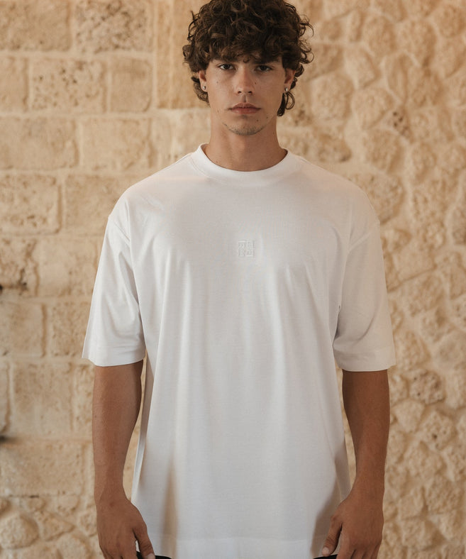 BLACK DOT -  חולצת טי אוברסייז מרצרייז  BDTS6235-00