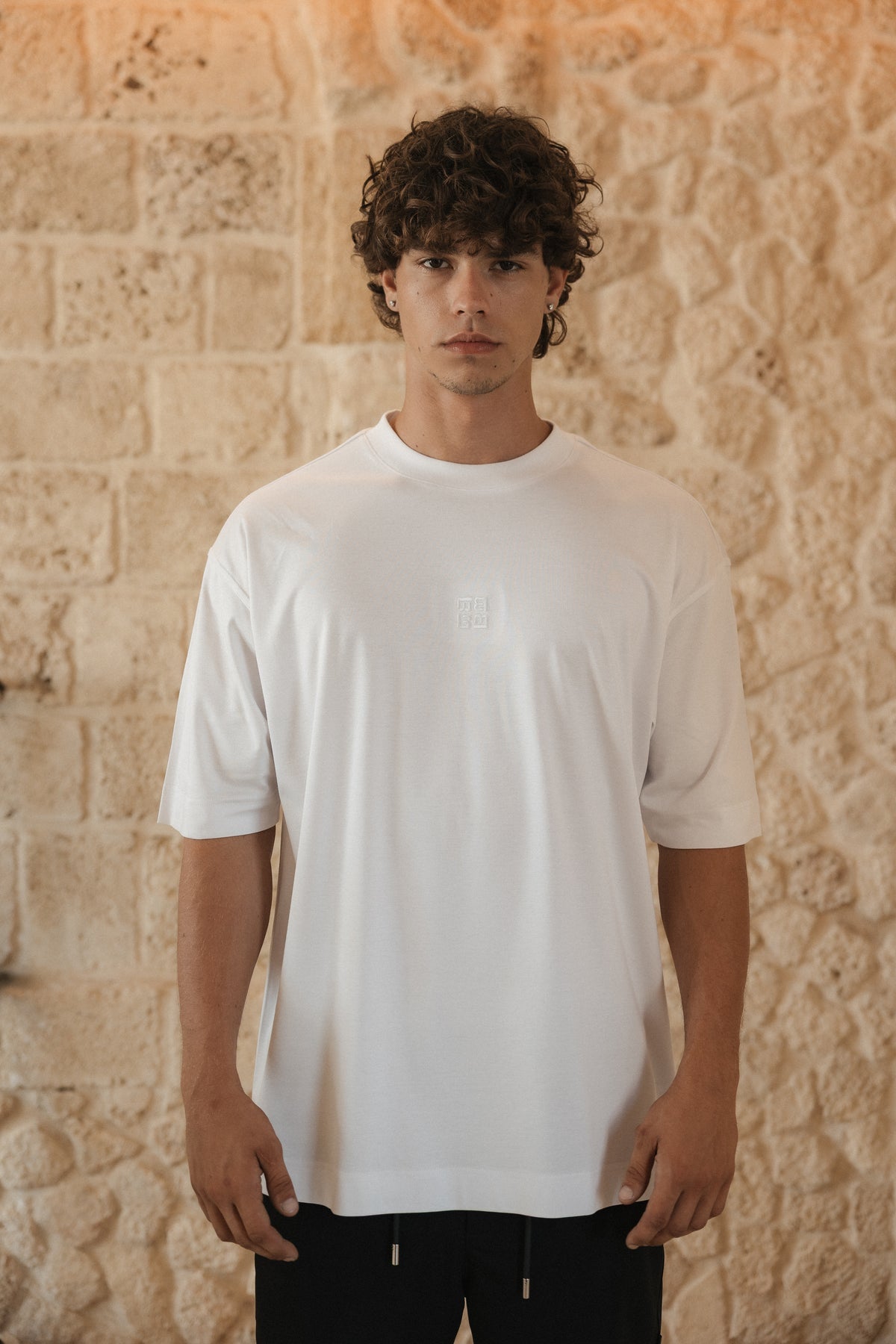 BLACK DOT -  חולצת טי אוברסייז מרצרייז  BDTS6235-00