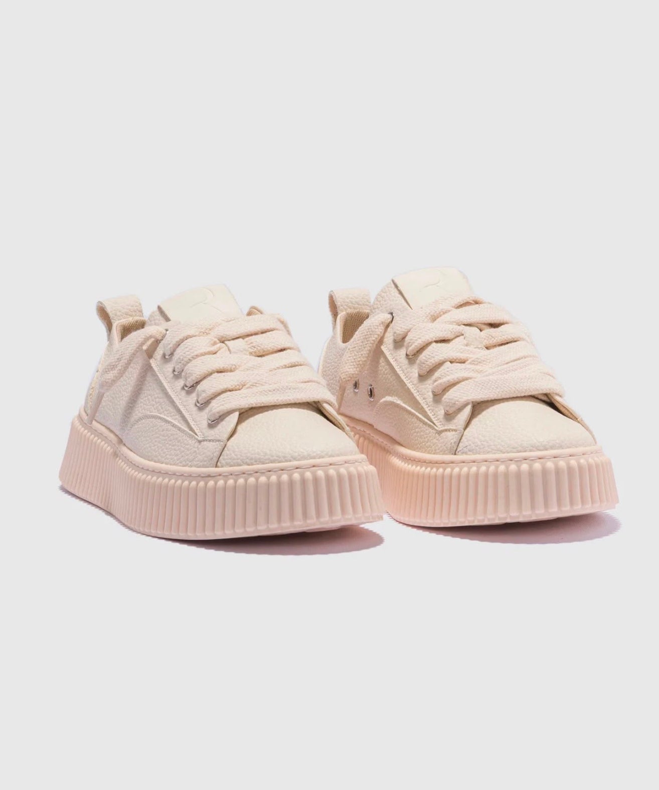 RHUN - סניקרס מעור Treble 2019 Beige Grain Leather