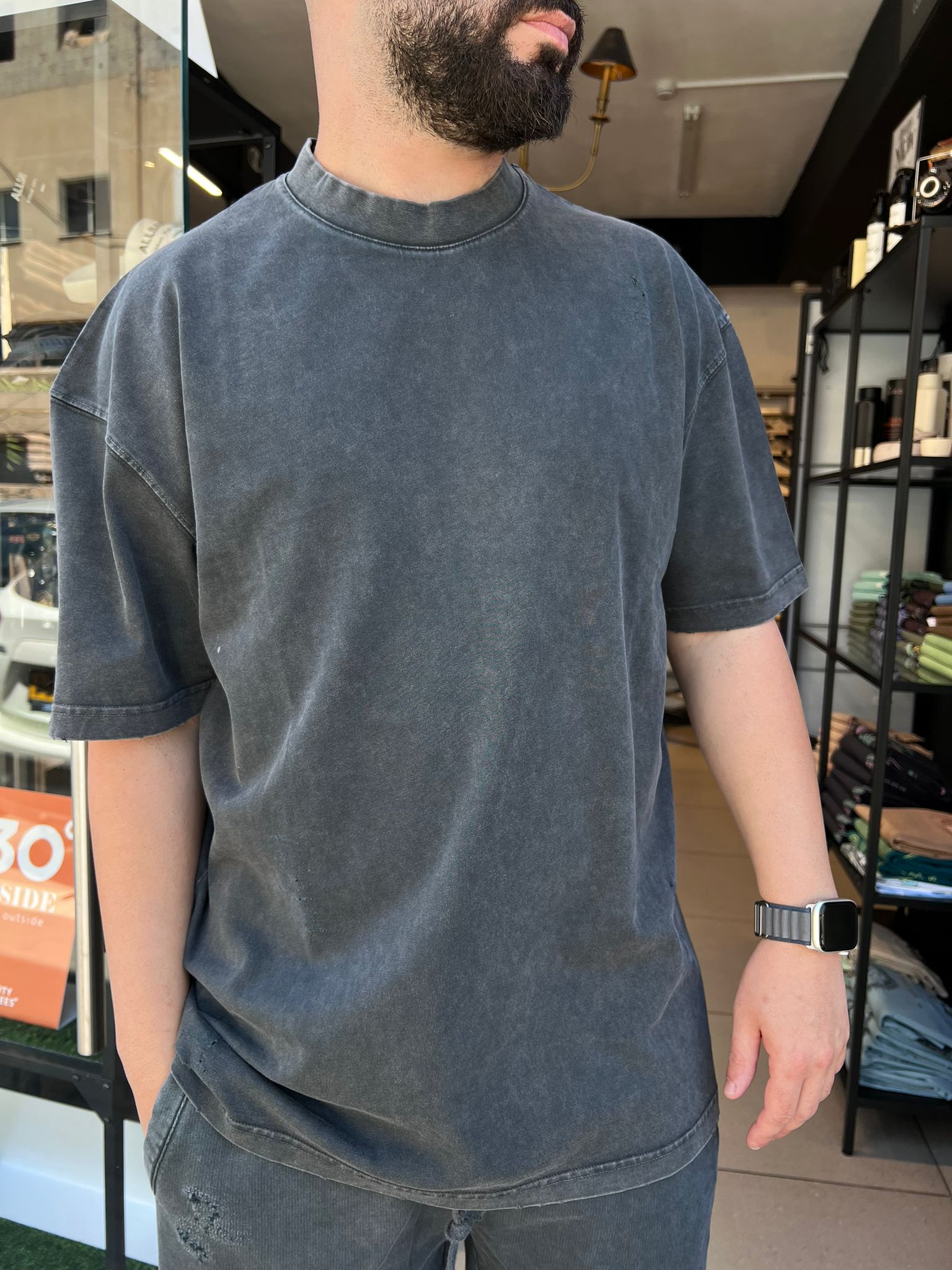 GCDS -חולצה טי אוברסייז MT03t-019 אפור