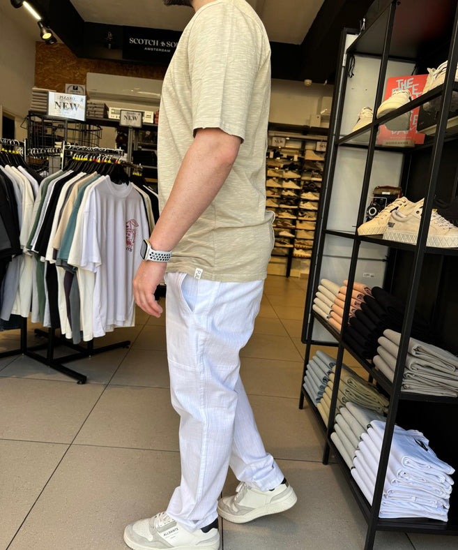 קרייזר - מכנס פשתן 25S20 OHAD WHITE-STRAIGHT